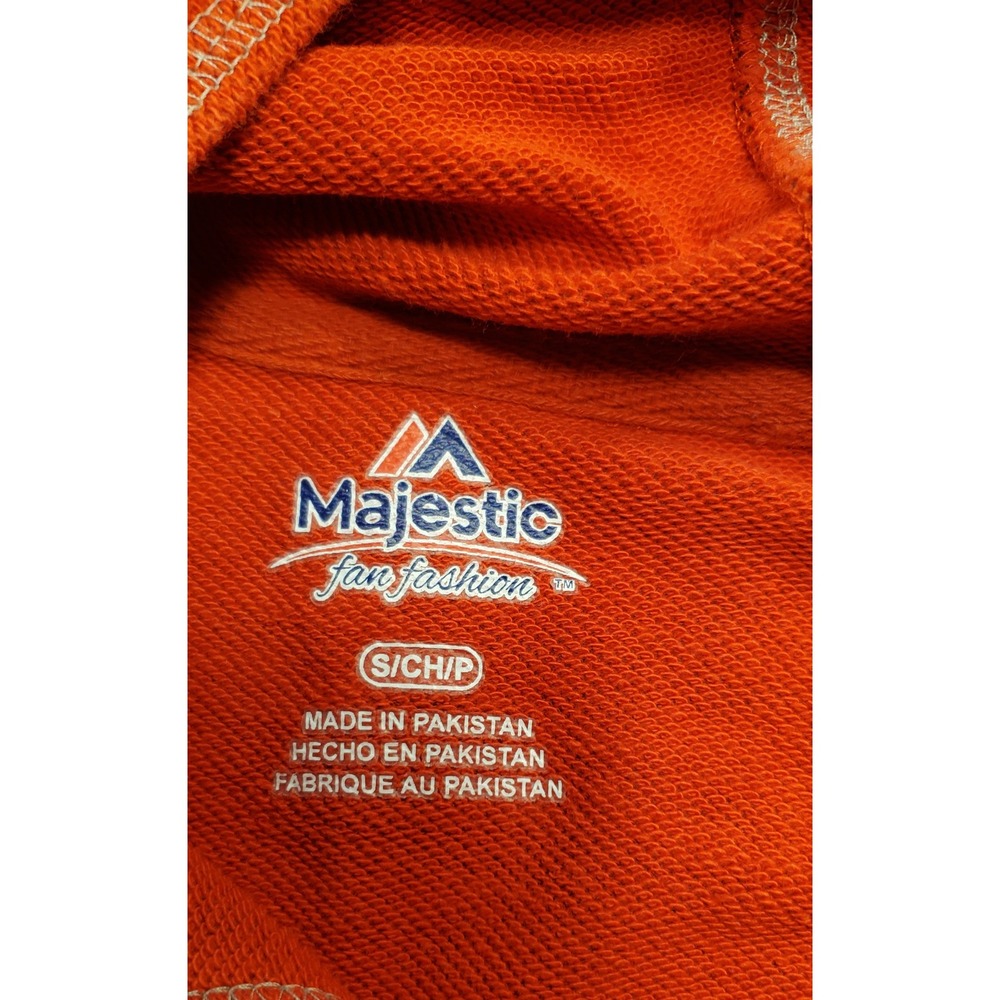 Majestic Kansas City Chiefs Football Hoodie Women's Size S Red Gray Raglan - Picture 8 of 10